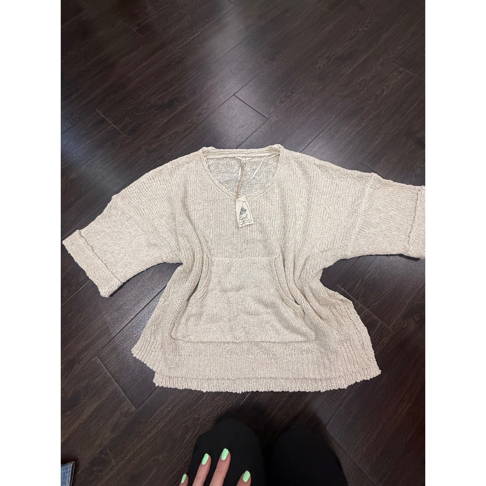 NWT Easel Los Angeles Oversized Knit Tunic Sweater - Cream - M/L Boho‎